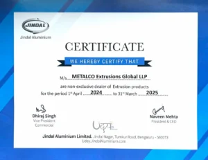 Jindal certificate Metalco